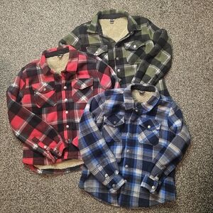 3 Boys Eddie Bauer Plaid Lined Button Down Shirts